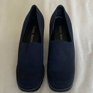 Vintage Enzo Angiolini Dark Blue Women's Heels - Size 7.5